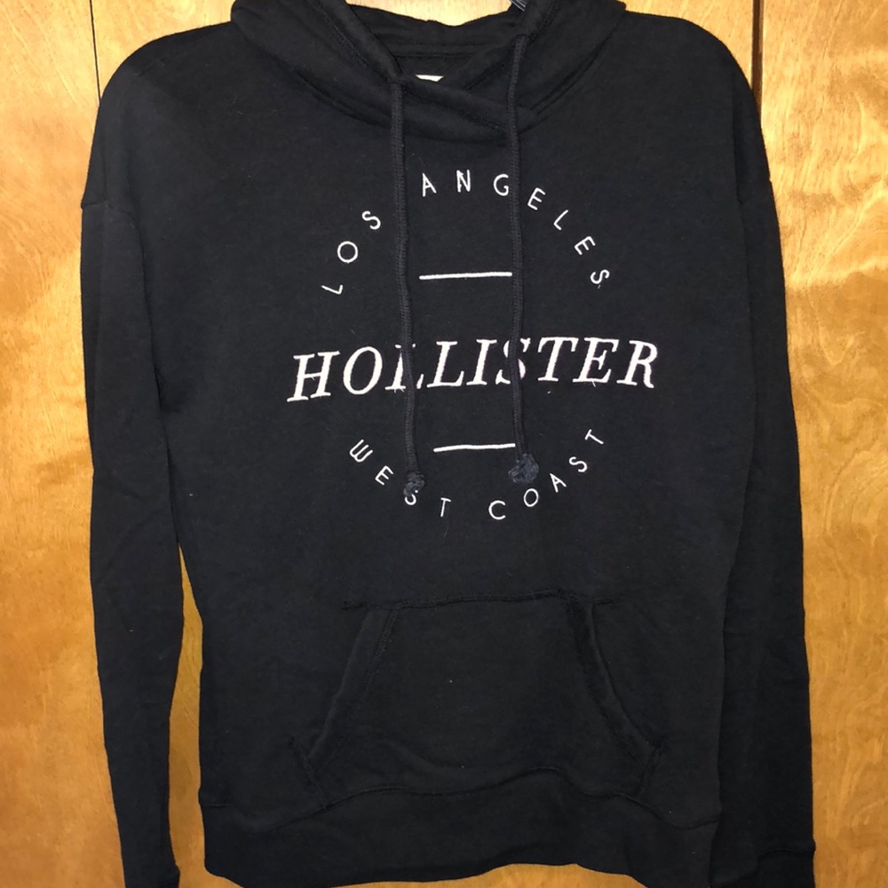 Hollister Black Embroidered Hoodie M